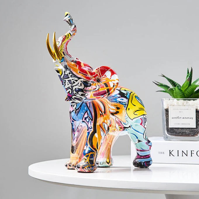 Nordic Painted Elephant Statue