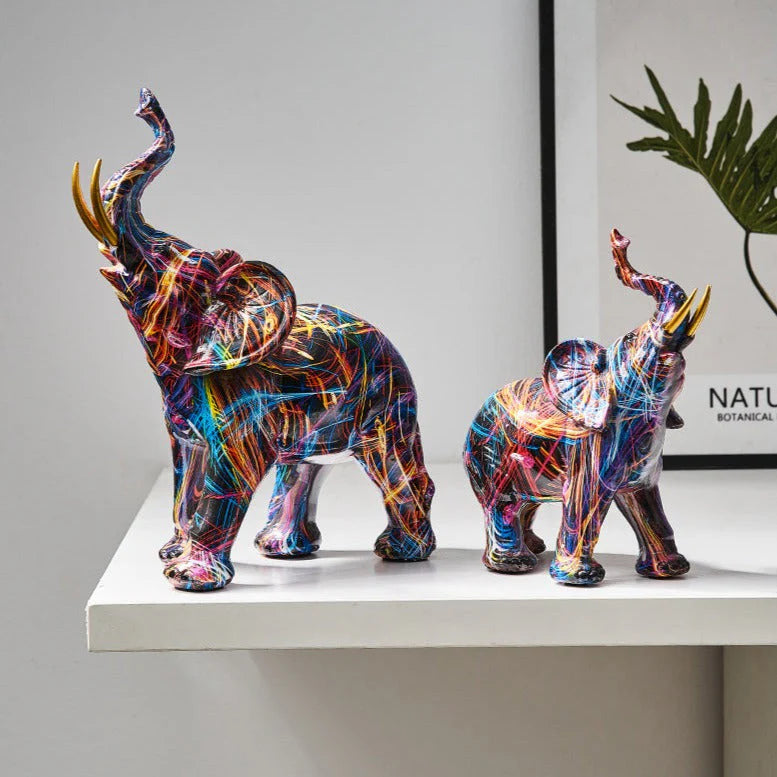 Nordic Painted Elephant Statue