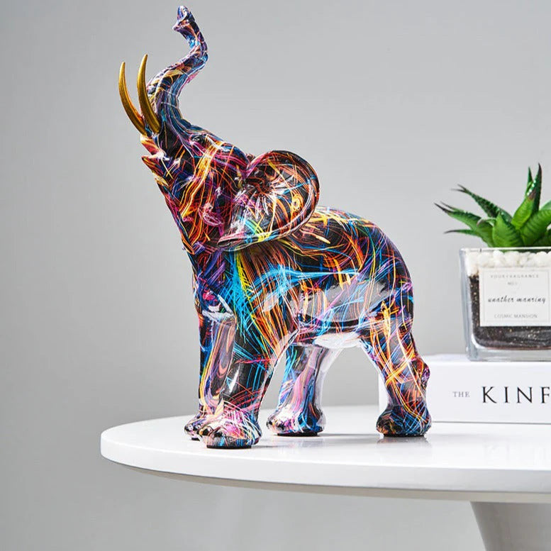 Nordic Painted Elephant Statue