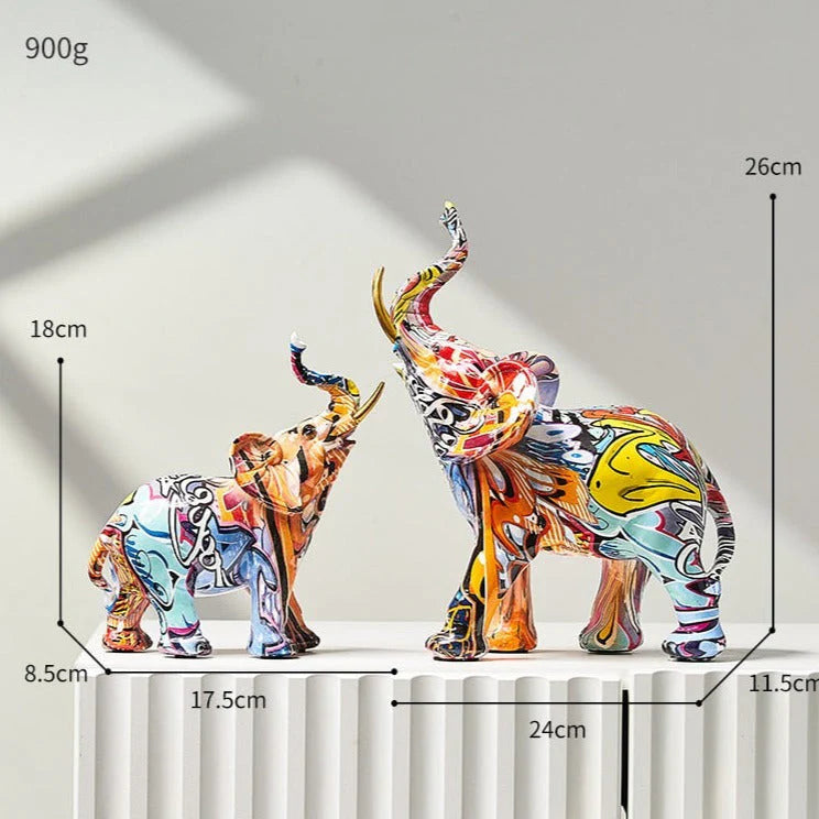 Nordic Painted Elephant Statue