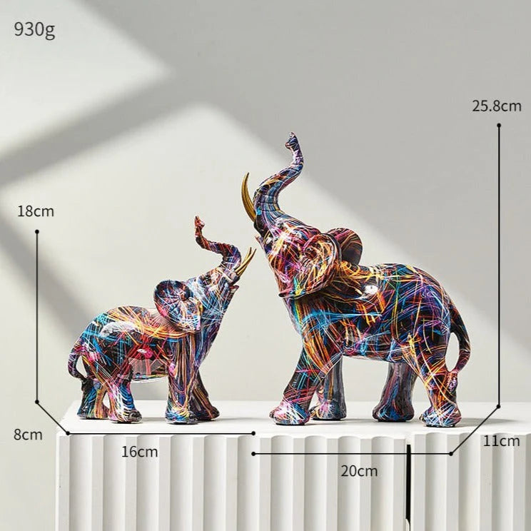 Nordic Painted Elephant Statue