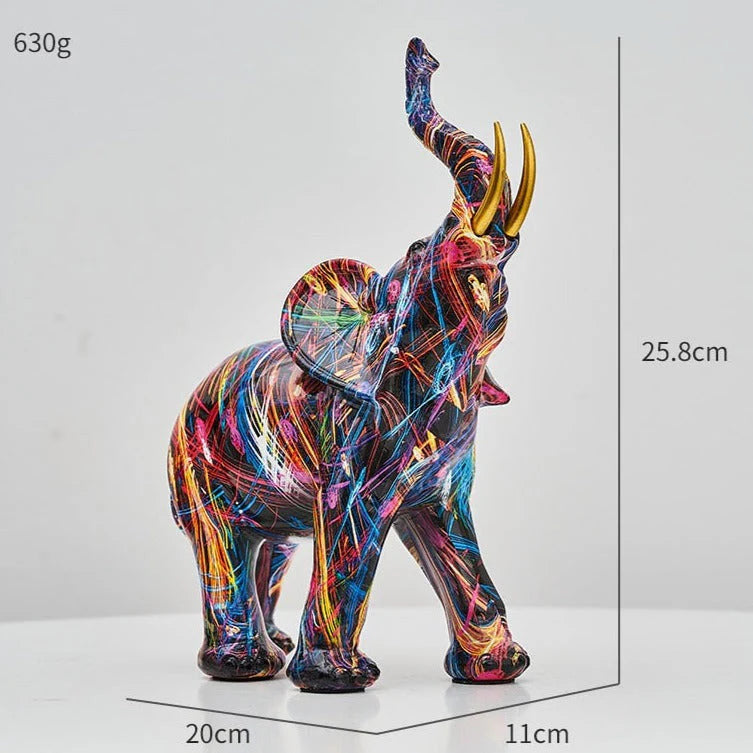 Nordic Painted Elephant Statue