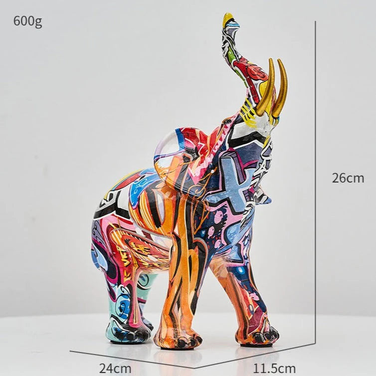 Nordic Painted Elephant Statue