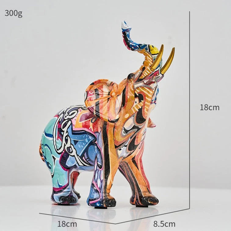 Nordic Painted Elephant Statue