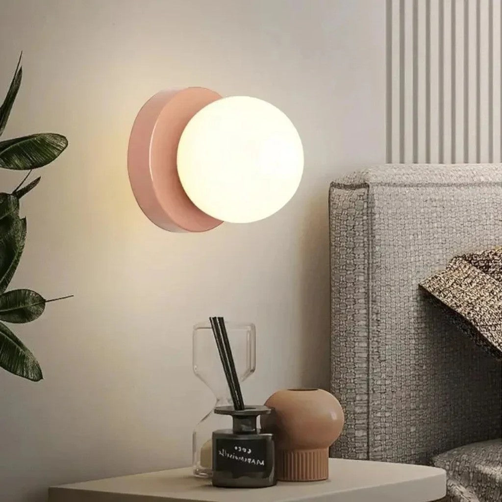 Nordic Round LED Iron Wall Lamp - Macaron Style