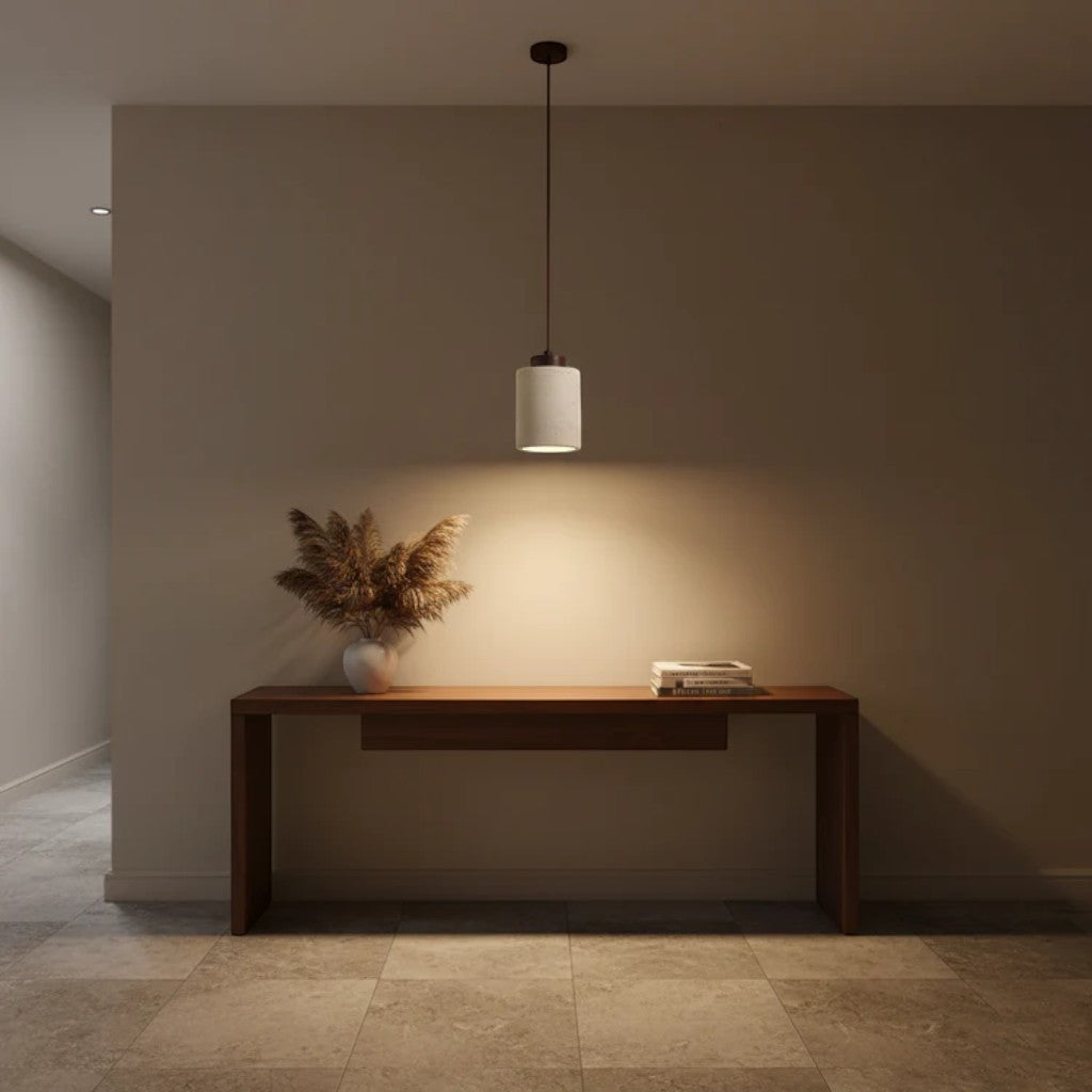 Nordic Travertine & Wood Pendant Light