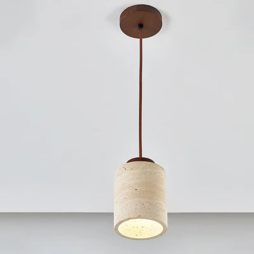Nordic Travertine & Wood Pendant Light