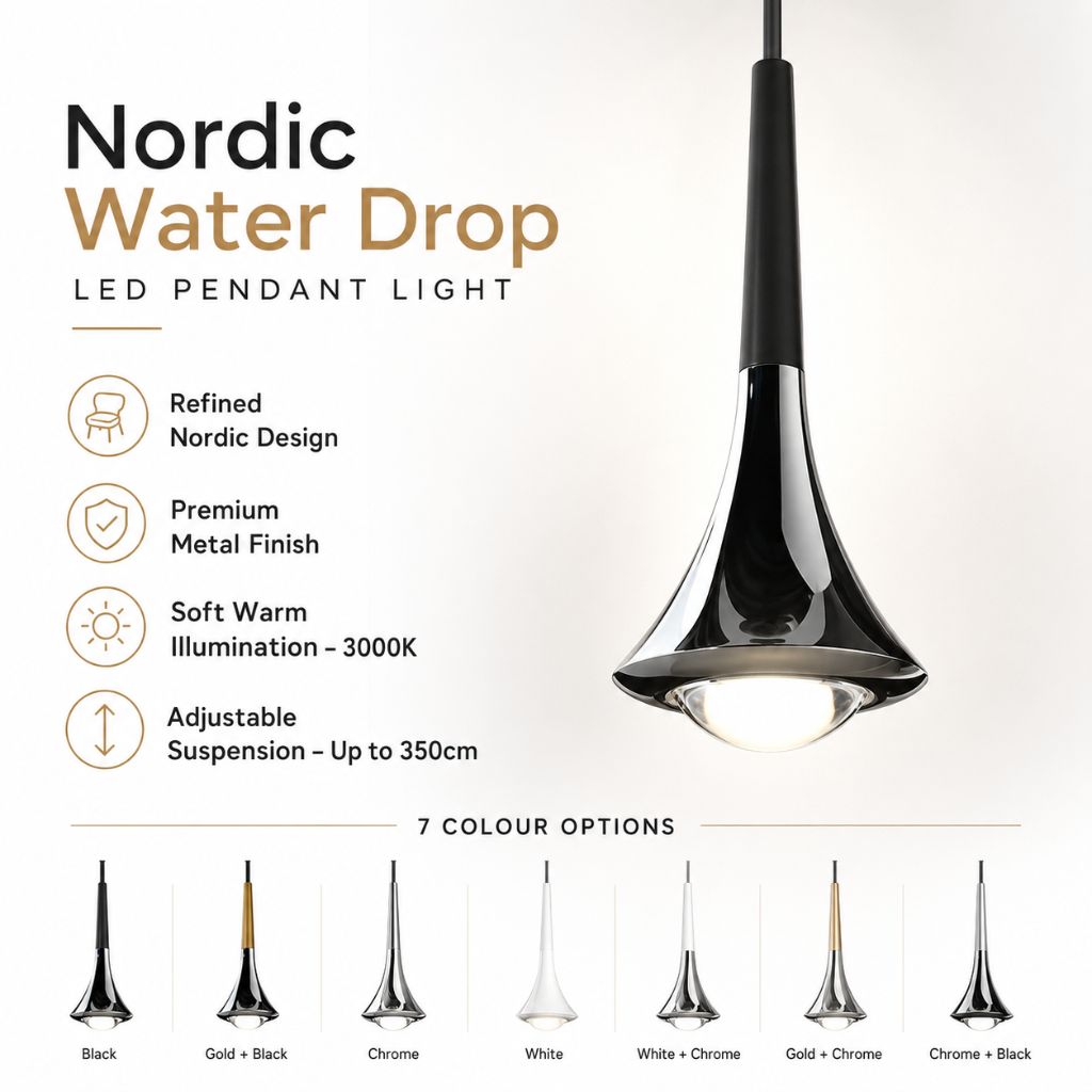 Nordic Water Drop LED Pendant Light