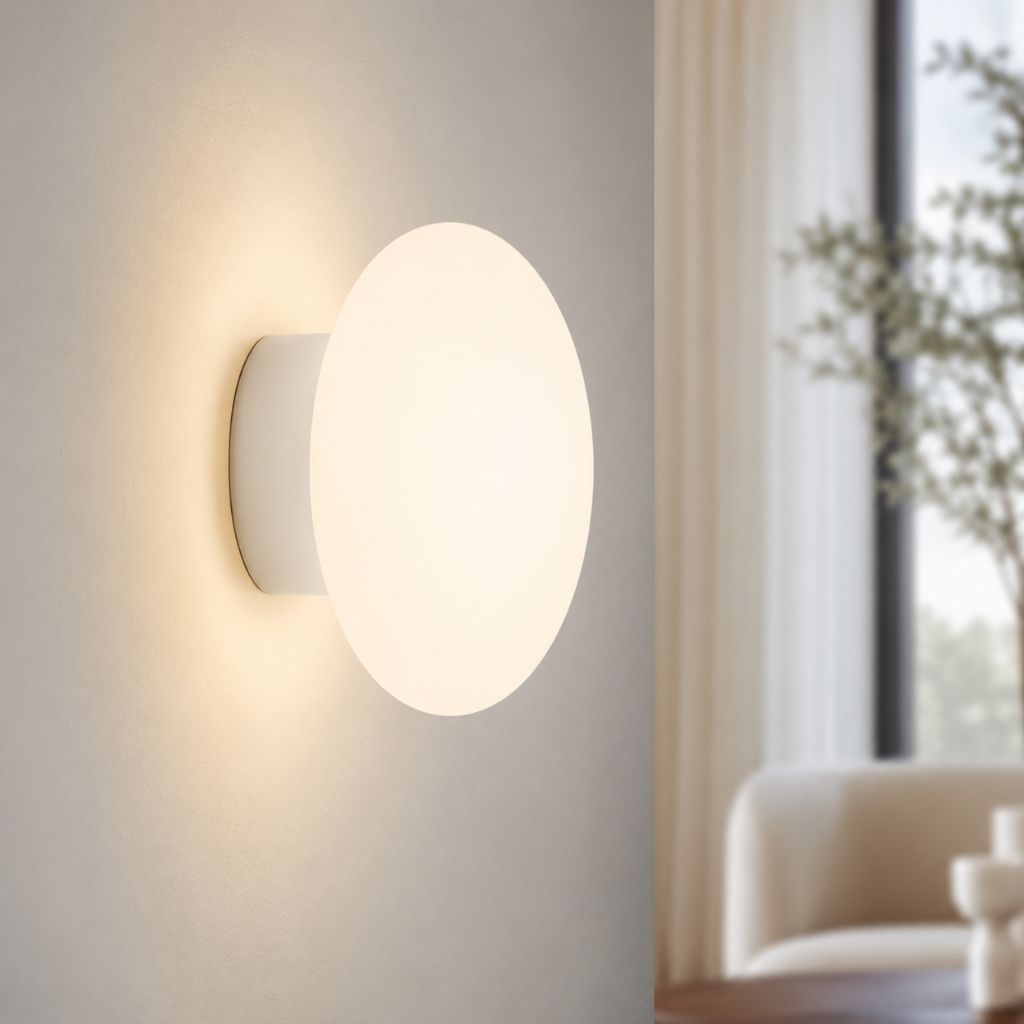 Nordic White Glass Orb Wall Sconce