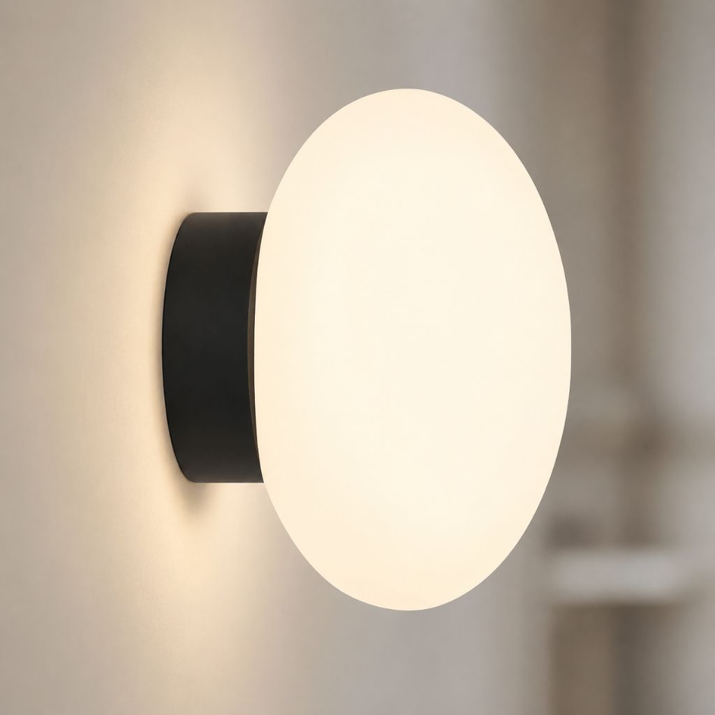 Nordic White Glass Orb Wall Sconce