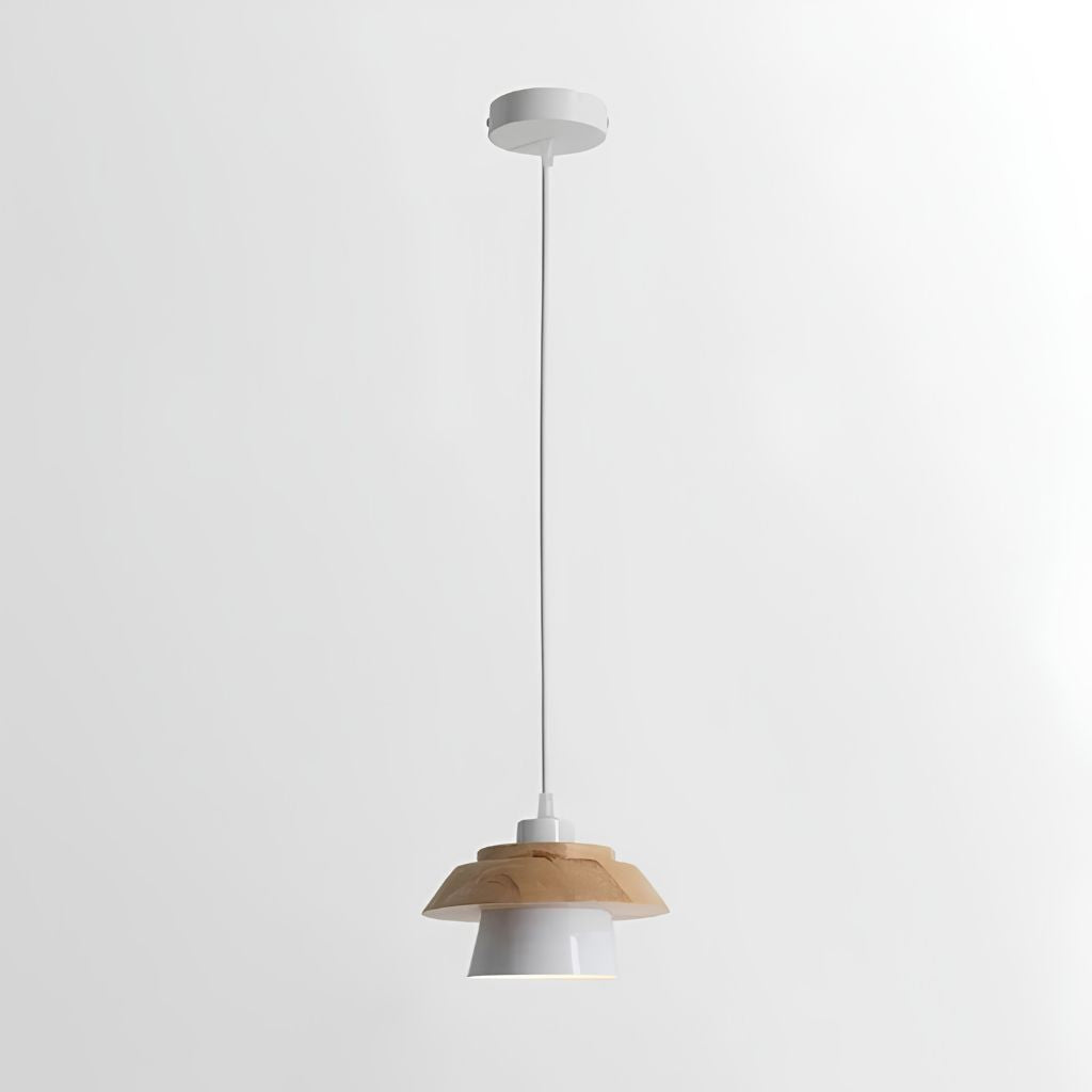 Nordic Iron & Wood Pendant Light with Adjustable Cord