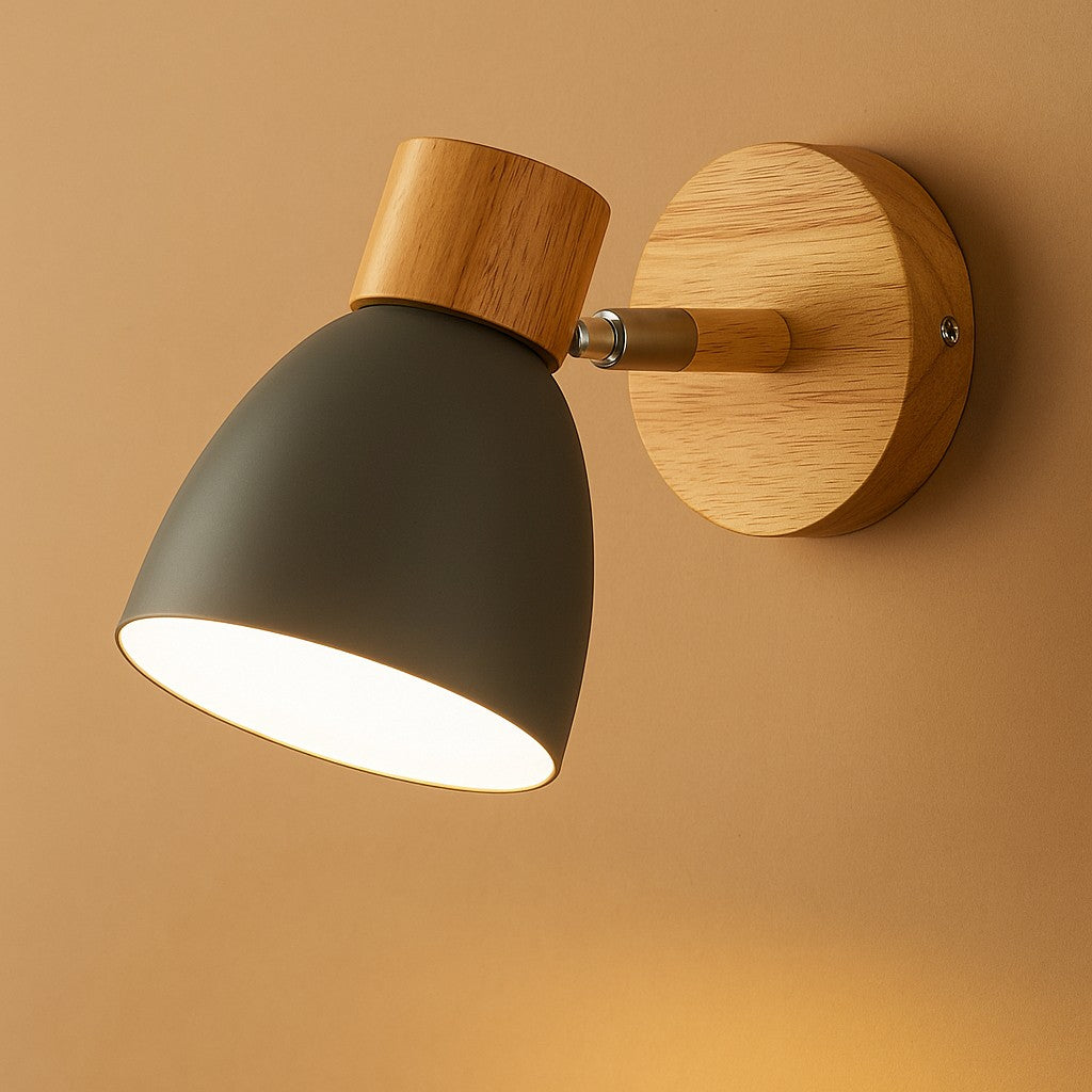 Nordics Wooden Wall Lamp for Bedroom