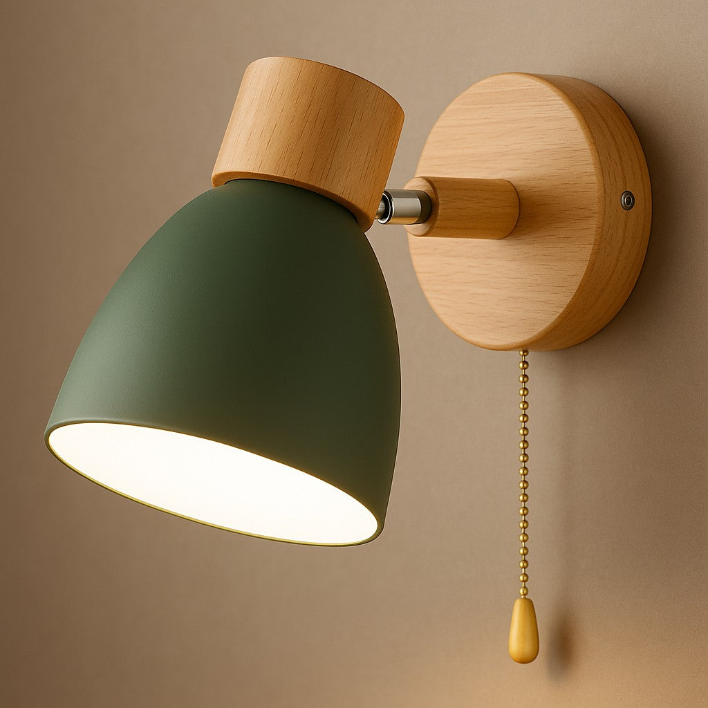 Nordics Wooden Wall Lamp for Bedroom