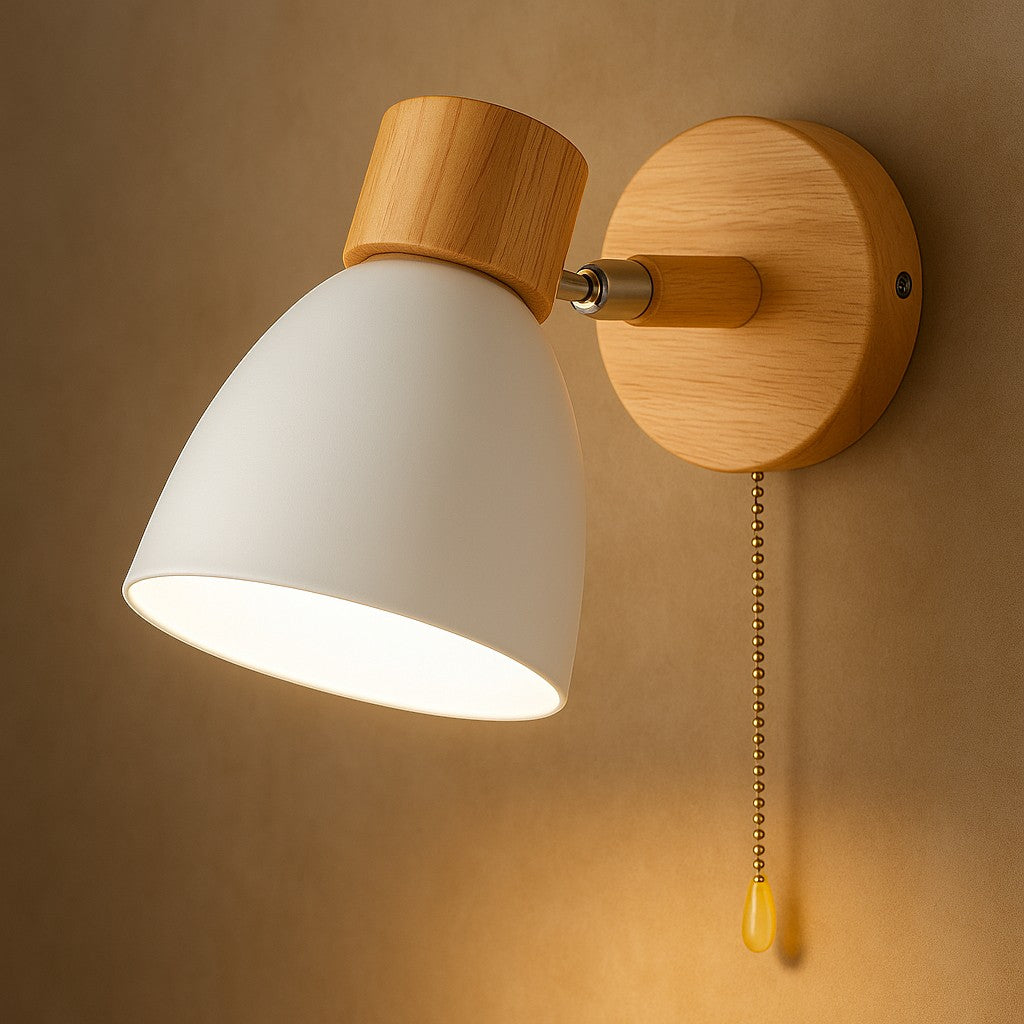 Nordics Wooden Wall Lamp for Bedroom