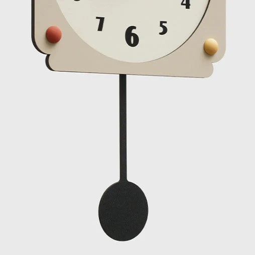 Nude & Black Irregular Rocking Wall Clock – Silent & Modern Design