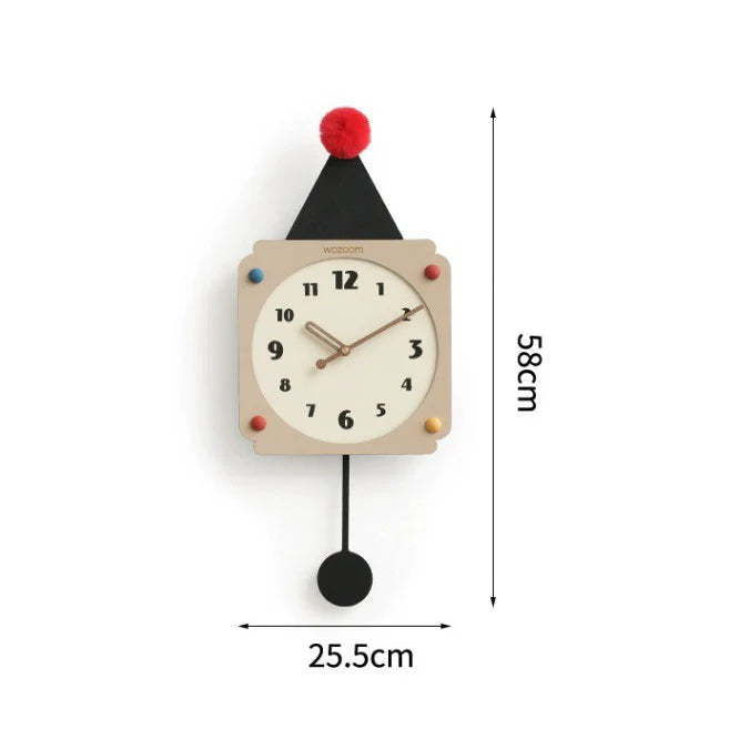 Nude & Black Irregular Rocking Wall Clock – Silent & Modern Design