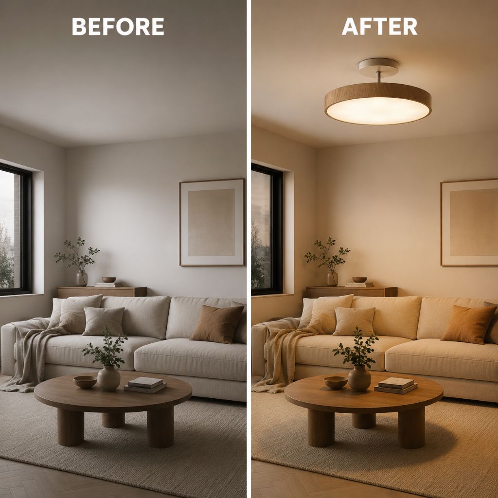 OakLume Nordic Semi Flush Mount Ceiling Light