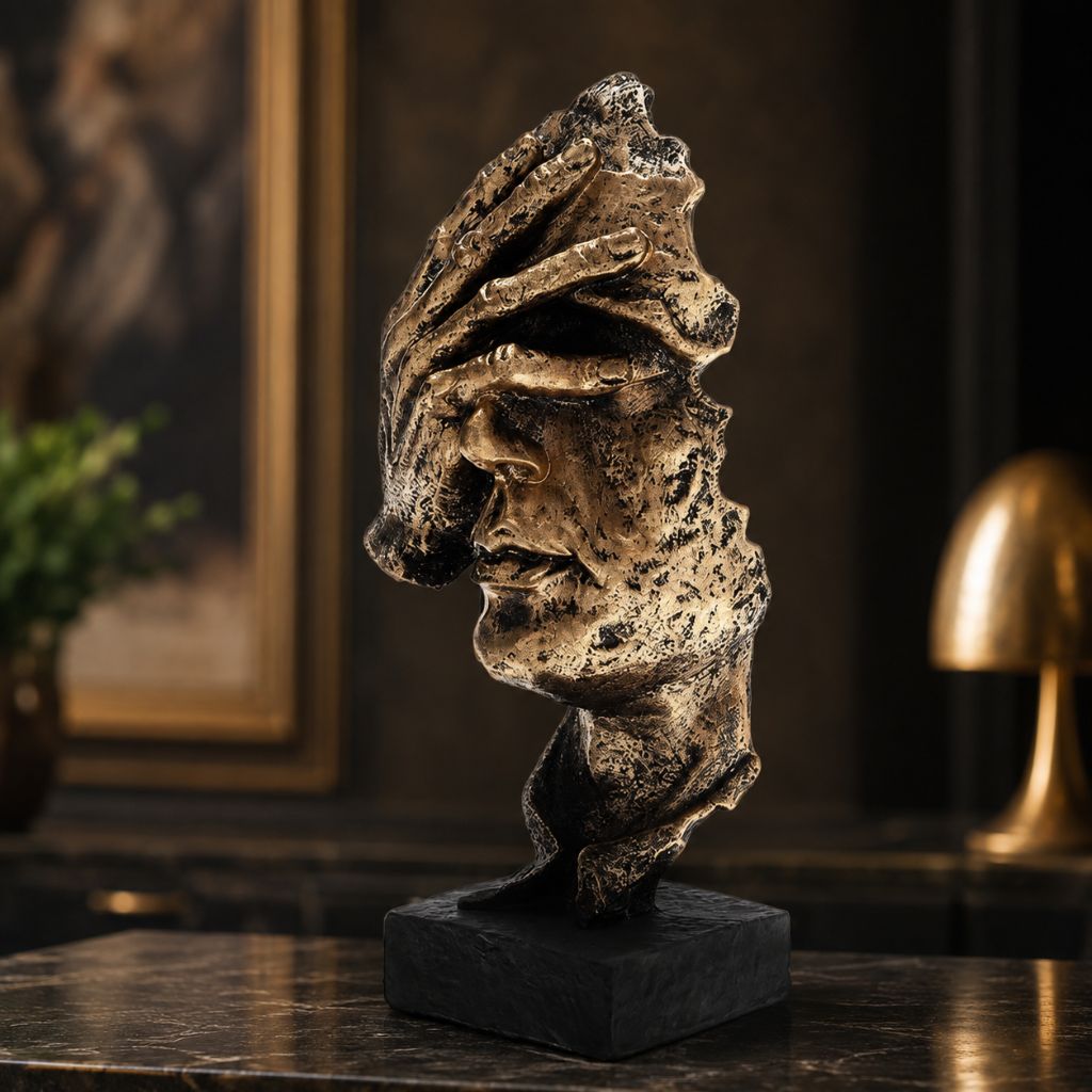 Odin's Faces Nordic-Inspired Resin Sculpture