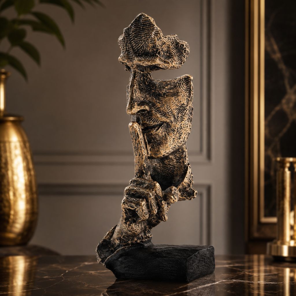 Odin's Faces Nordic-Inspired Resin Sculpture