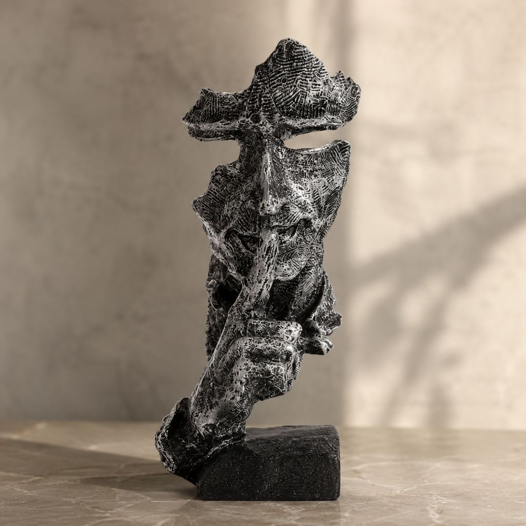 Odin's Faces Nordic-Inspired Resin Sculpture