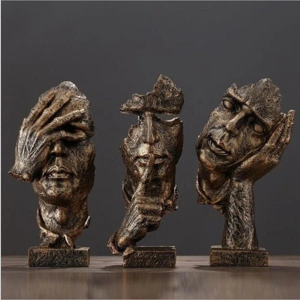 Odin's Faces Sculpture – Nordic-Inspired Decor