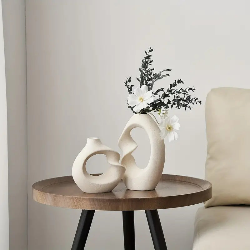 Onda Ceramic Vase Set – Abstract Sculptural Decor