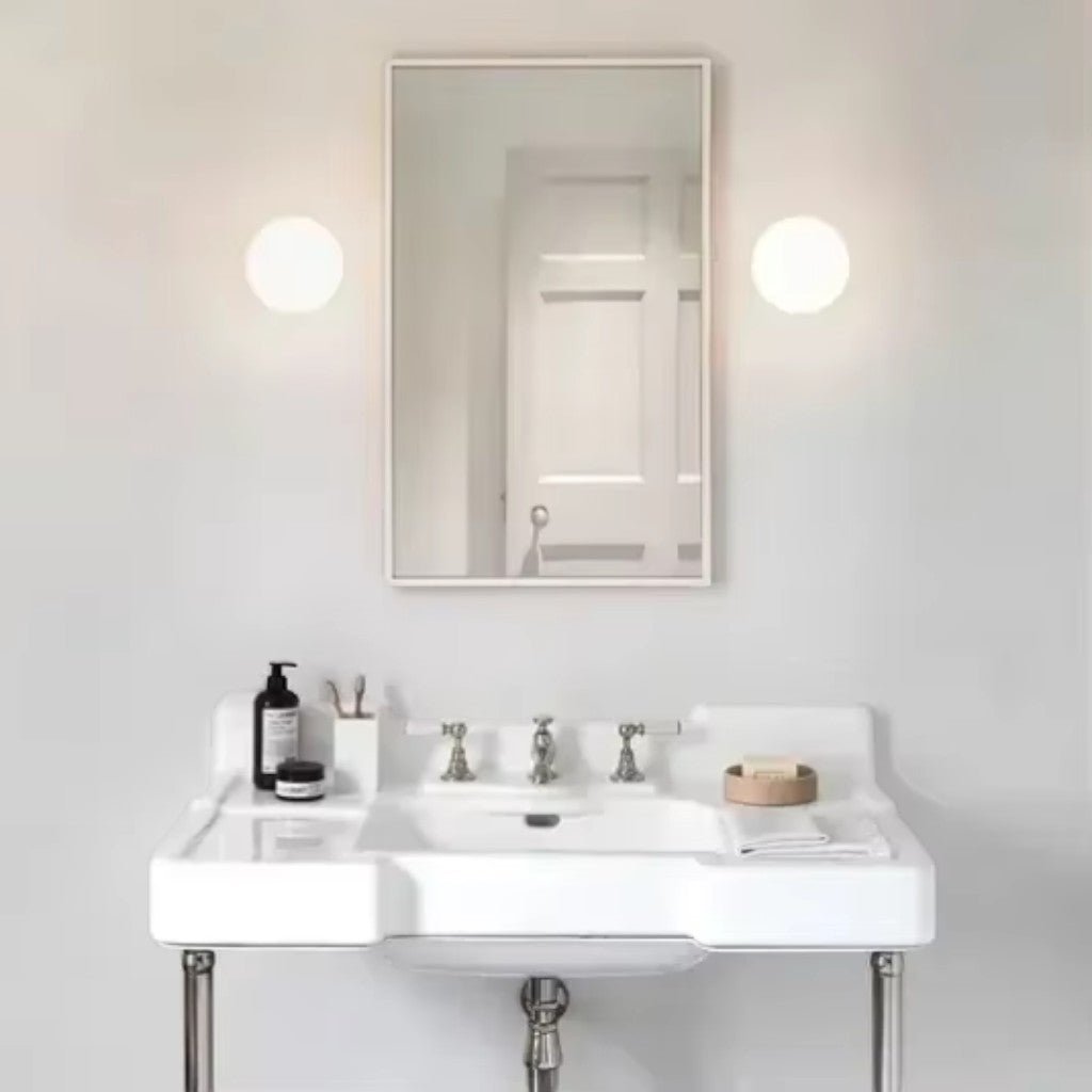 OpalHalo Nordic White Glass Orb Wall Sconce - Lattea Global