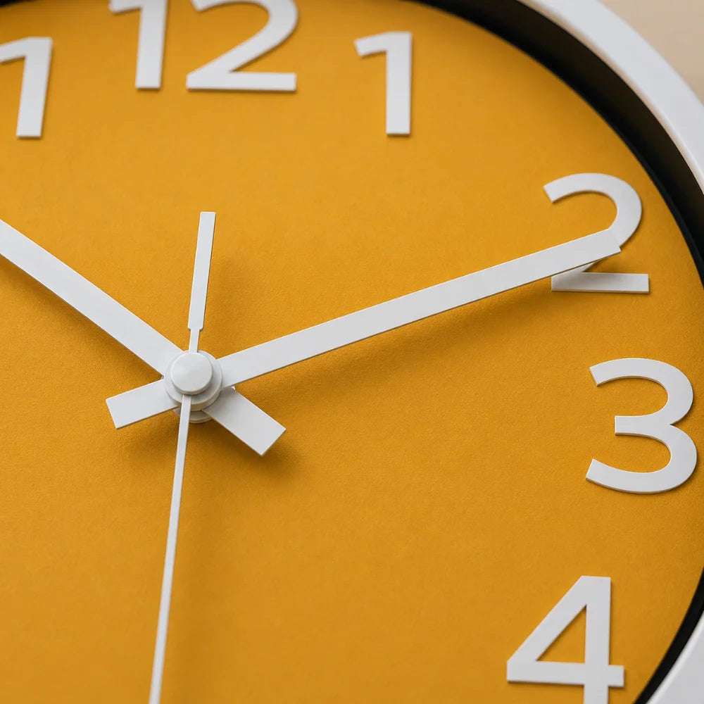 Orange wall clock minimalist nordic style – view 5