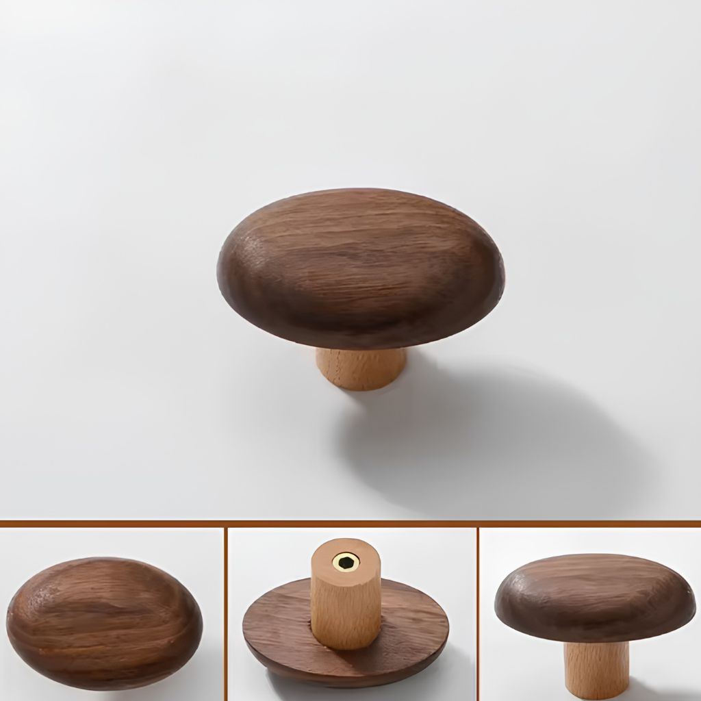Organic Pebble Solid Wood Wall Hooks – Set of 4
