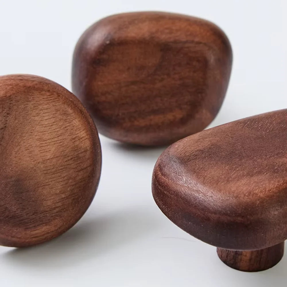 Organic pebble solid wood wall hooks set of 4 – view 8