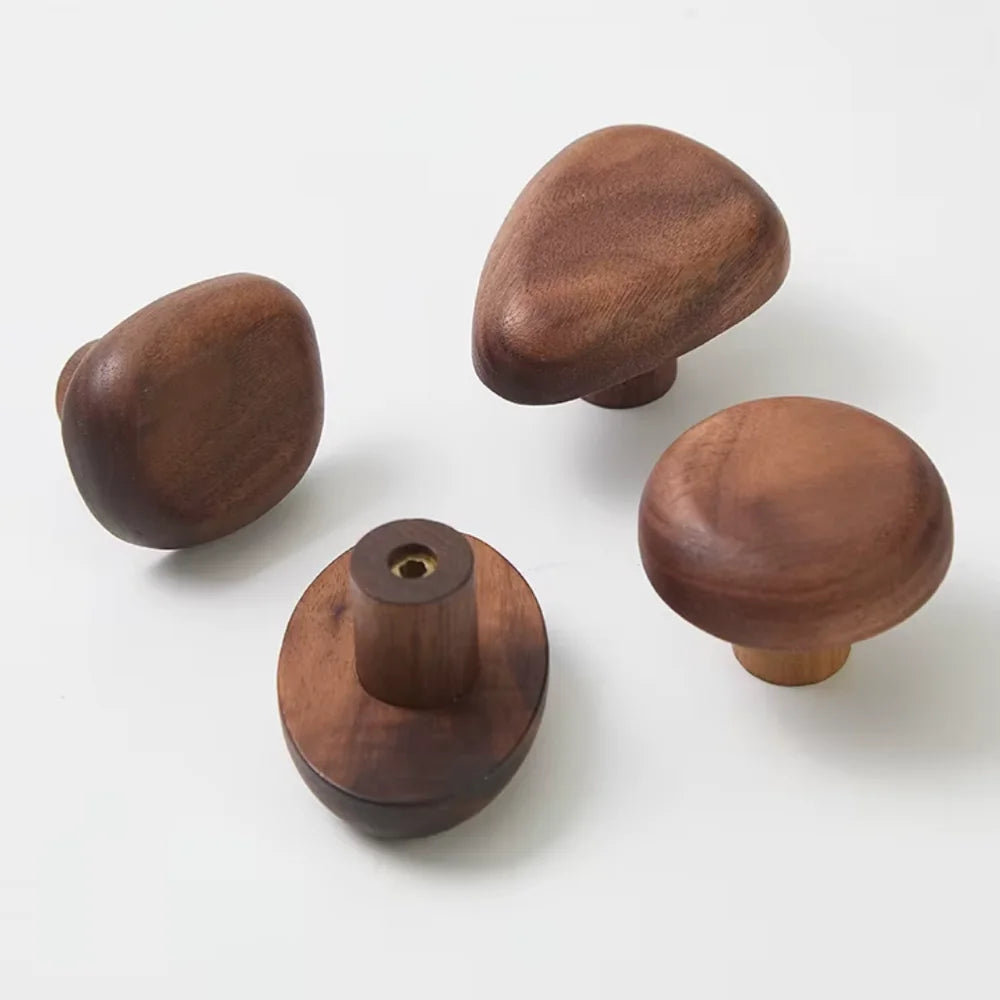 Organic pebble solid wood wall hooks set of 4 – view 9