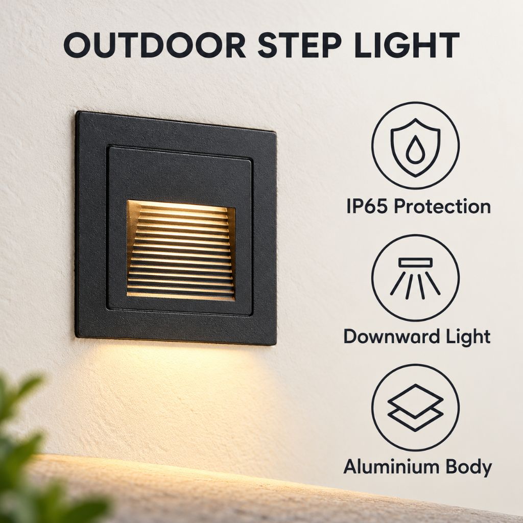 Outdoor Recessed LED Step Light with IP65 Protection