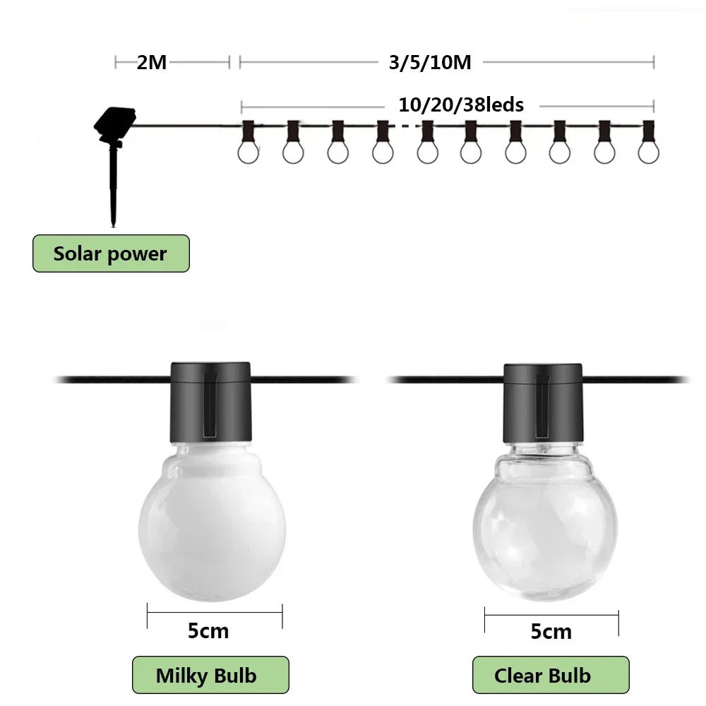 Outdoor String Lights with Warm Glow for Gardens and Patios - Lattea Global