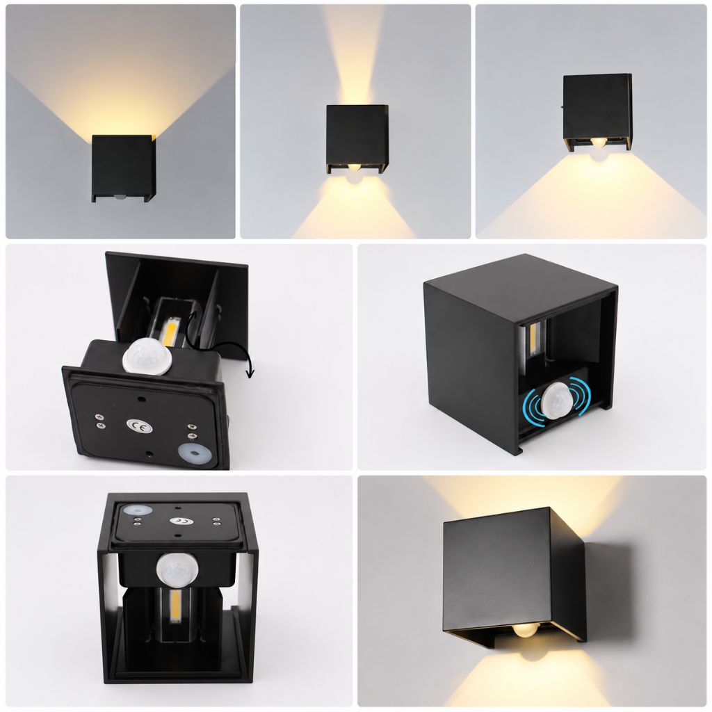 LED Outdoor Wall Light Motion Sensor IP65 Up Down Sconce