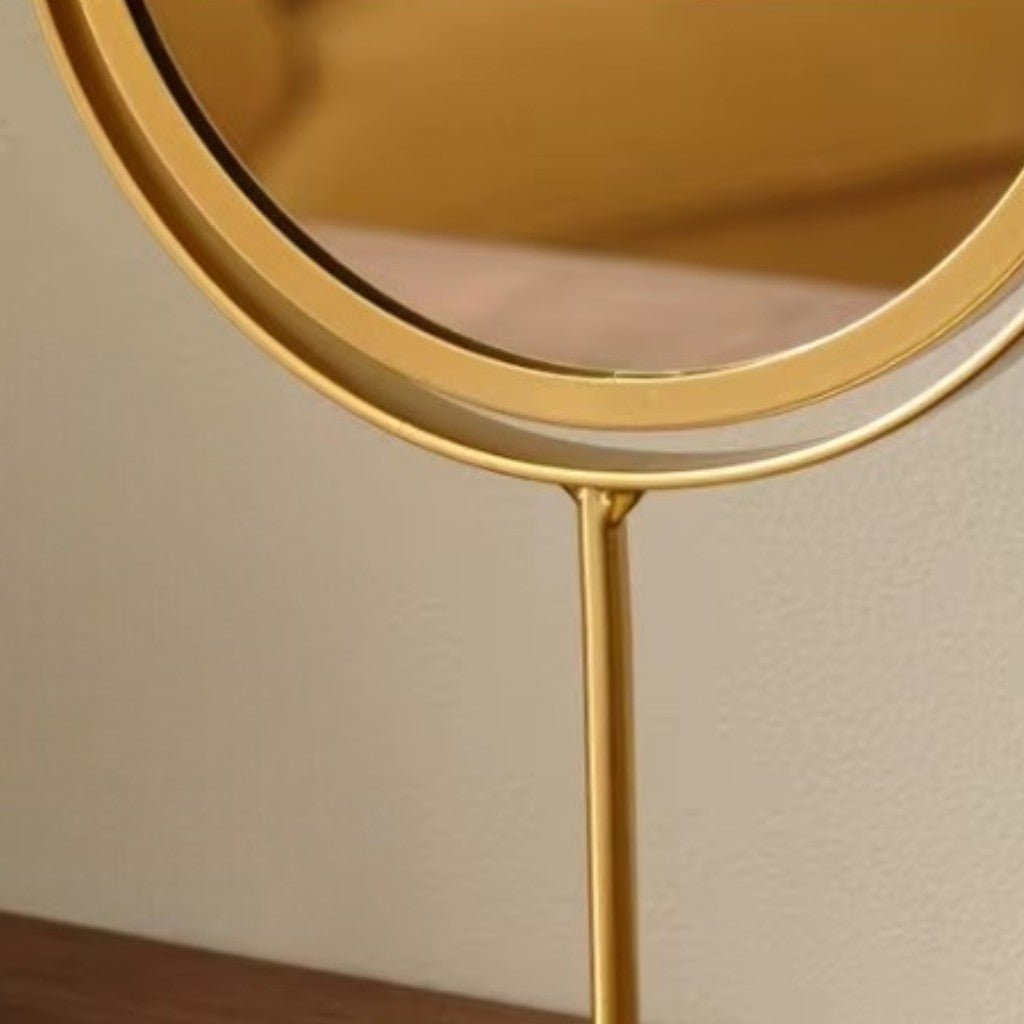 Oval Vanity Mirror Iron Desktop Stand 360° Rotating - Lattea Global