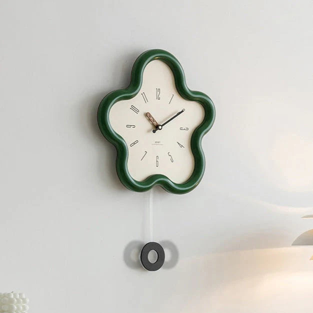 PetalTime - 3D Flower Pendulum Wall Clock with Silent Movement