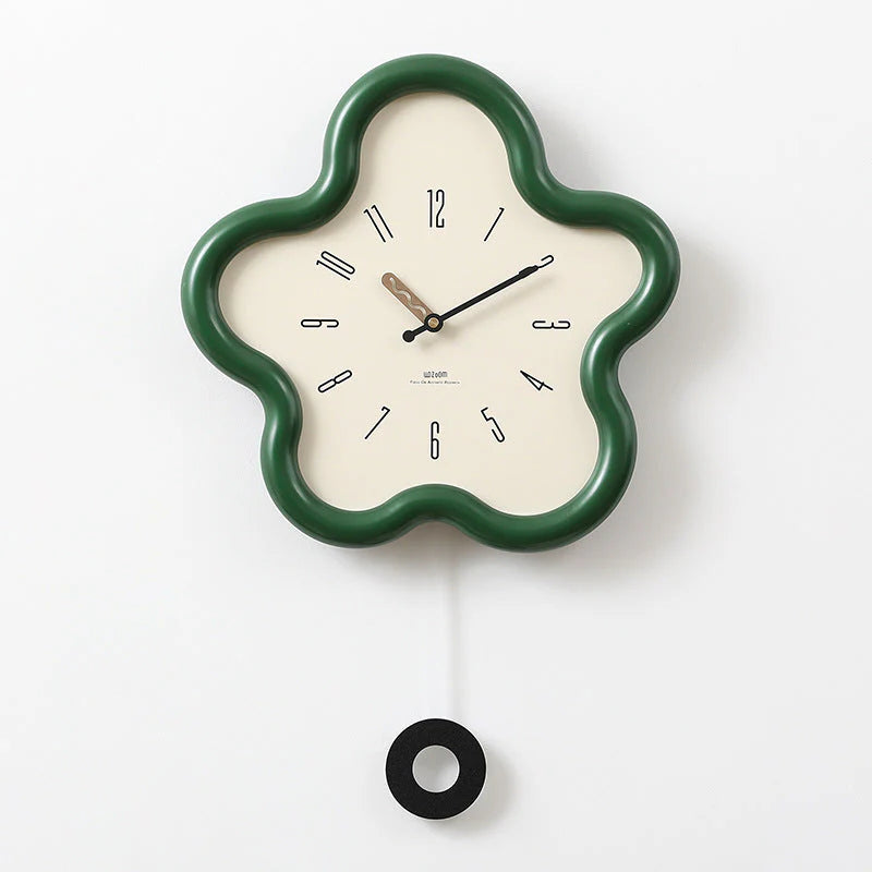 PetalTime - 3D Flower Pendulum Wall Clock with Silent Movement