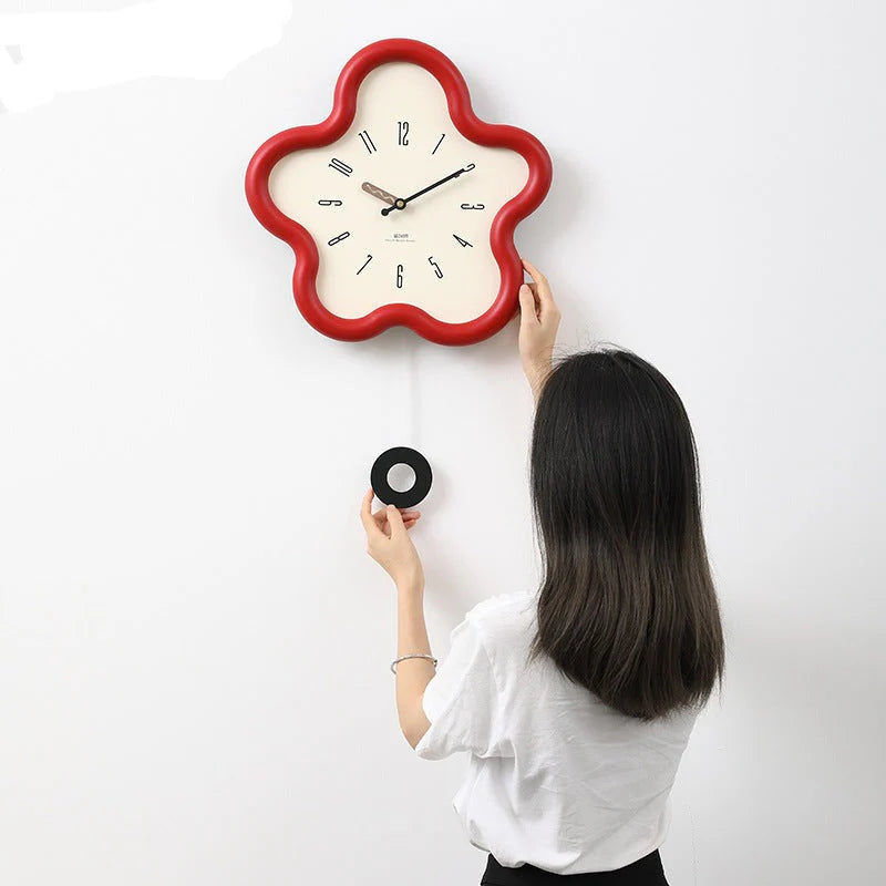 PetalTime - 3D Flower Pendulum Wall Clock with Silent Movement