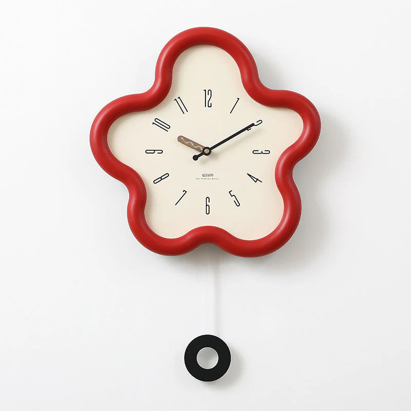 PetalTime - 3D Flower Pendulum Wall Clock with Silent Movement