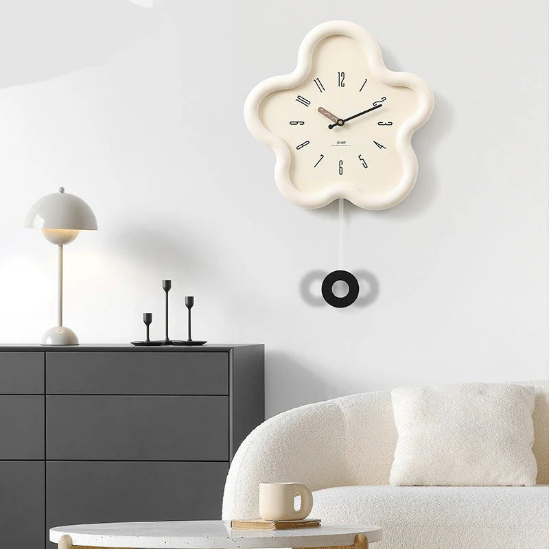 PetalTime - 3D Flower Pendulum Wall Clock with Silent Movement