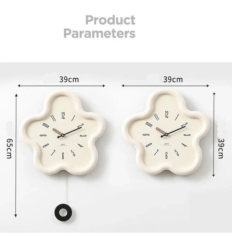 PetalTime - 3D Flower Pendulum Wall Clock with Silent Movement - Lattea Global