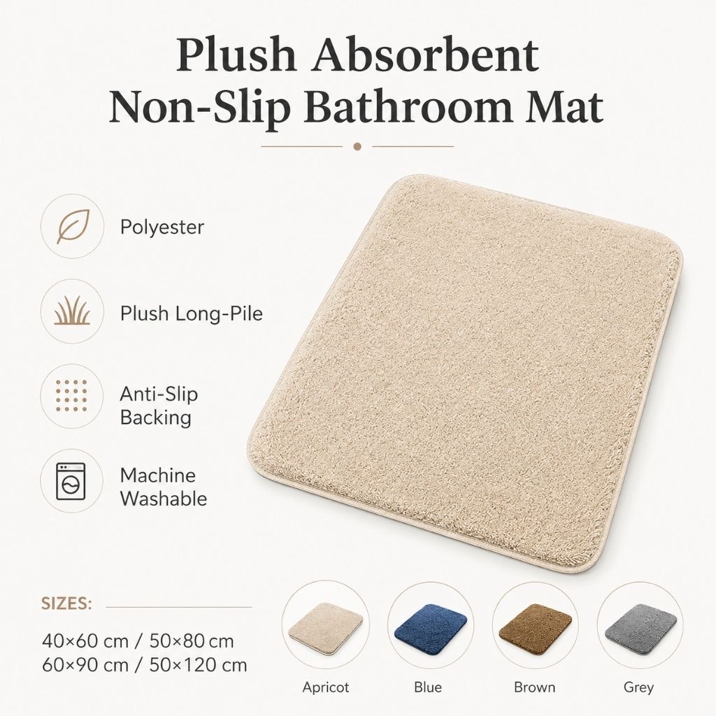 Plush Absorbent Non-Slip Bathroom Mat