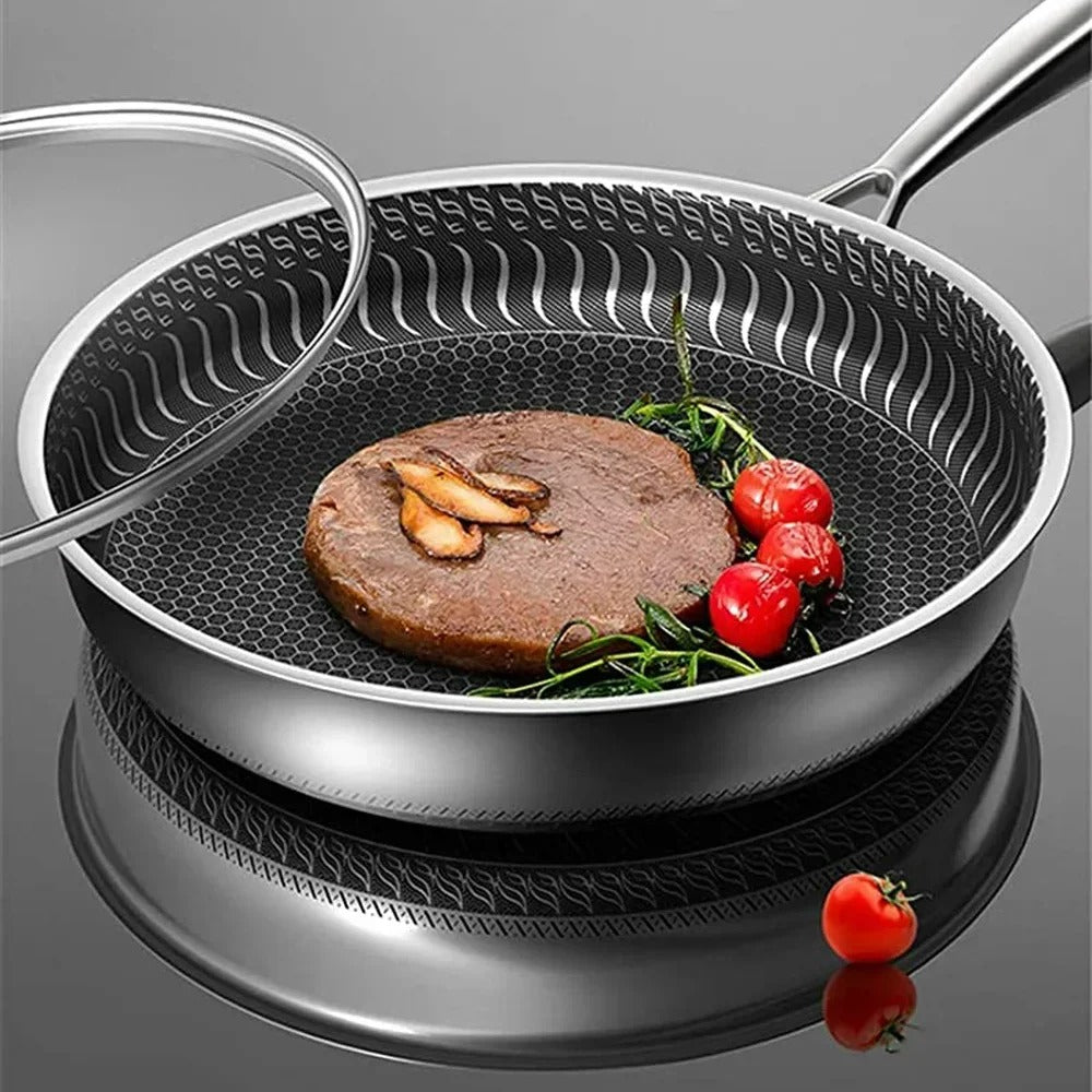 Premium Honeycomb Non - Stick Wok – Stainless Steel Perfect for Stir - Fry - Lattea Global