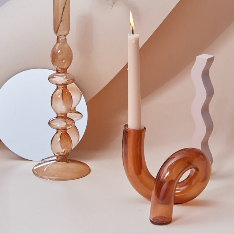 Amber Glow Candle Holder & Vase Collection