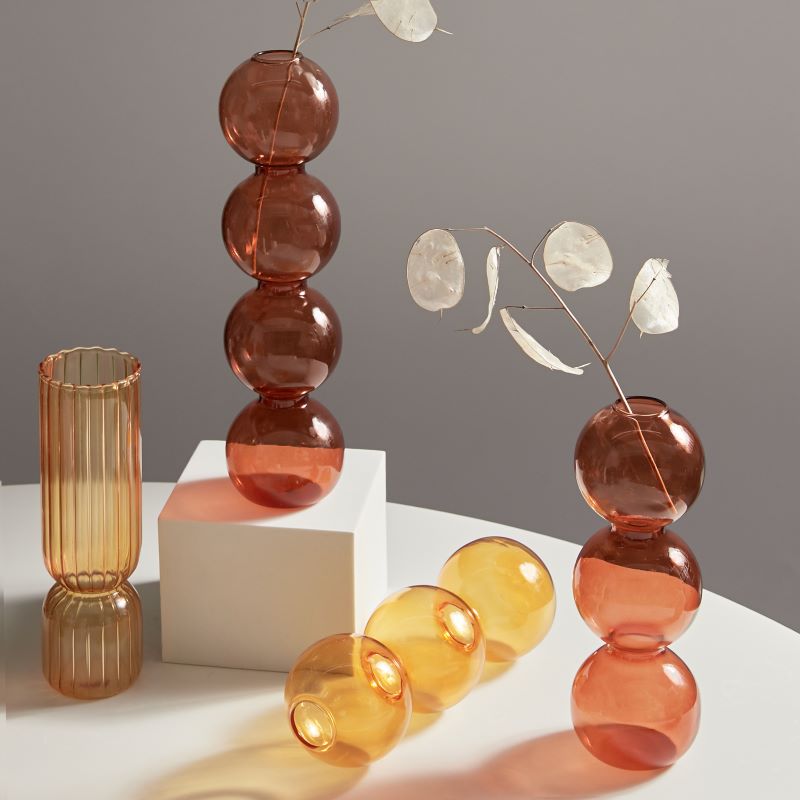 Amber Glow Candle Holder & Vase Collection