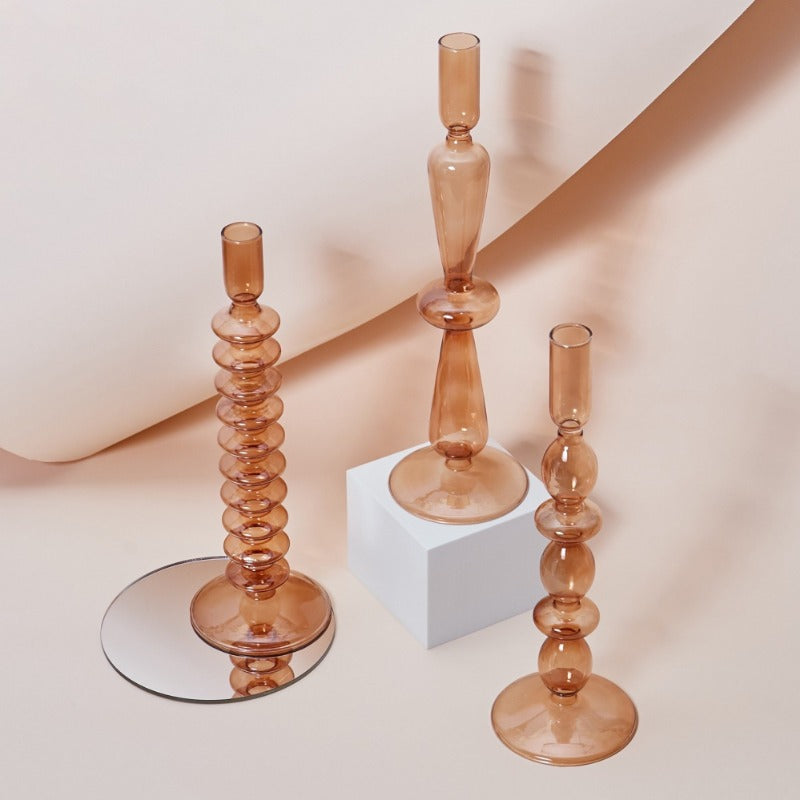 Amber Glow Candle Holder & Vase Collection