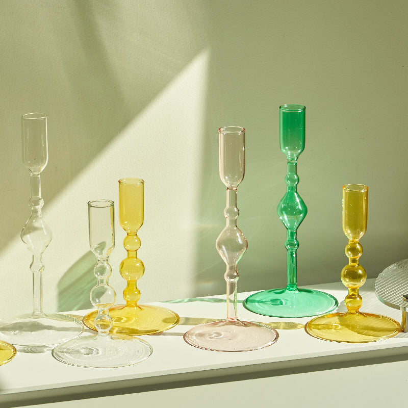 Harlow Handblown Glass Candlestick Holders