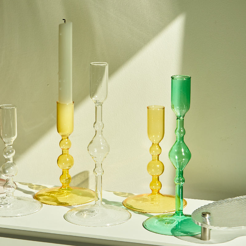 Harlow Handblown Glass Candlestick Holders