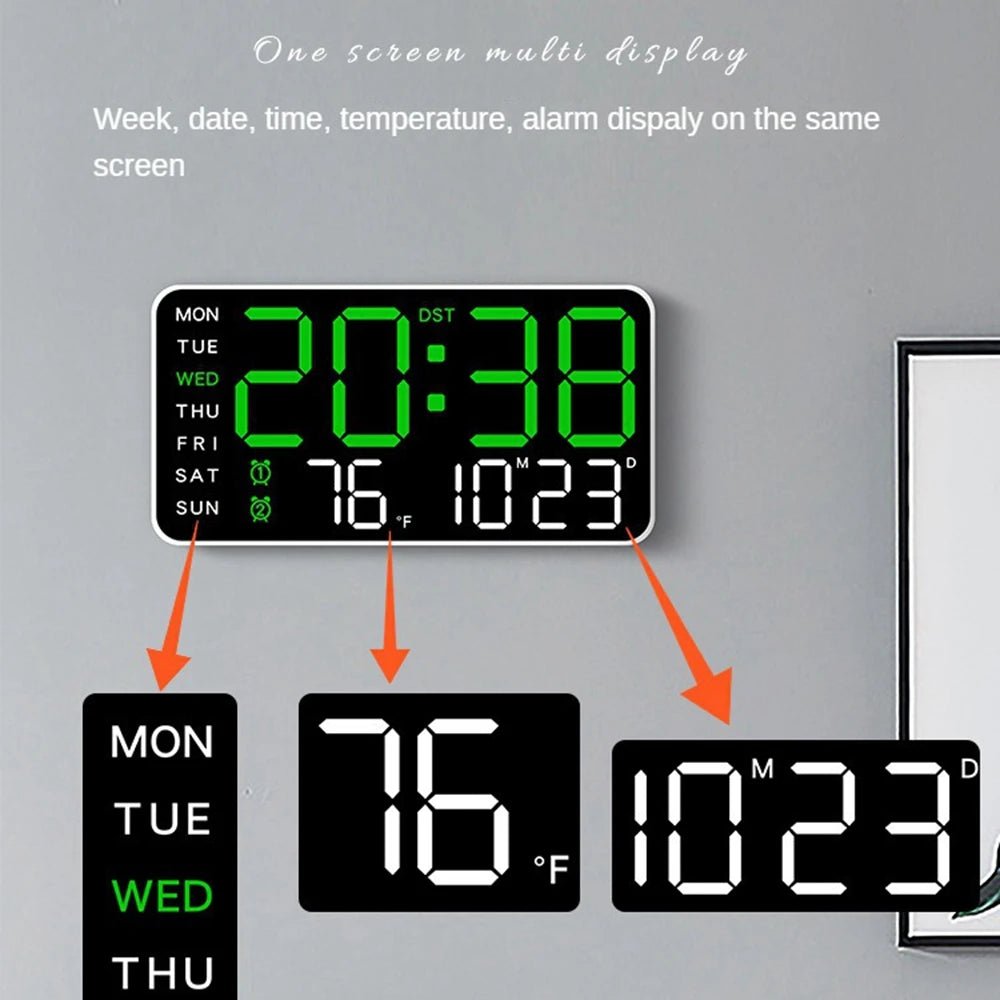 Productivity LED Alarm Clock - Calendar & Voice Activated - Lattea Global
