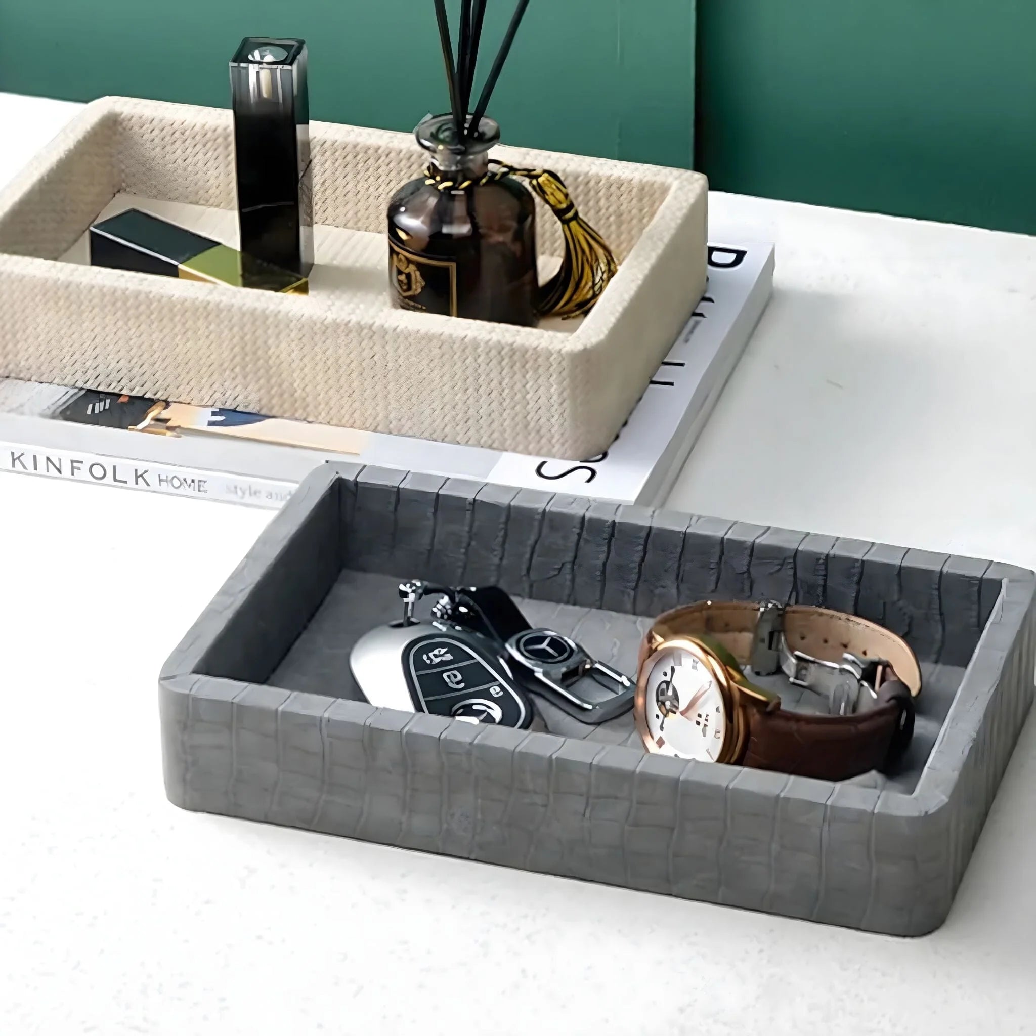 PU Leather Storage Tray